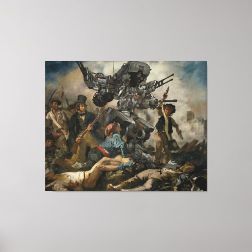 Liberty Robot Leading the People by Delacroix Canvas Print