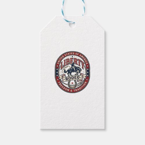 Liberty Rodeo Patriotic Patriotic Rodeo Western US Gift Tags