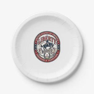 Liberty Rodeo Patriotic Patriotic Rodeo Western US Paper Plates