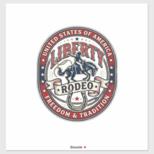 Liberty Rodeo Patriotic Patriotic Rodeo Western US Sticker
