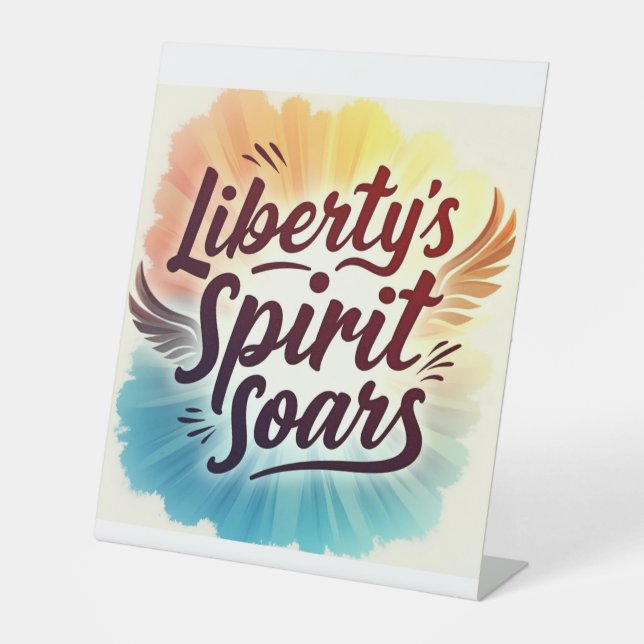 Liberty’s Spirit Soars  Pedestal Sign (Front)