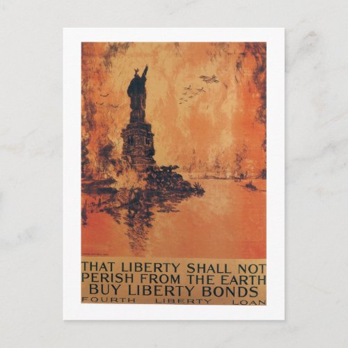Liberty Shall Not Perish World War 2 Postcard