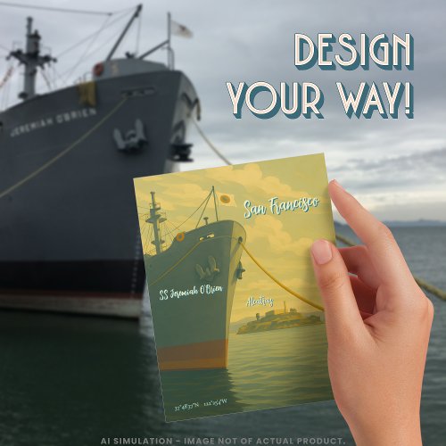 Liberty Ship SS Jeremiah O'Brien | Alcatraz Travel Postcard