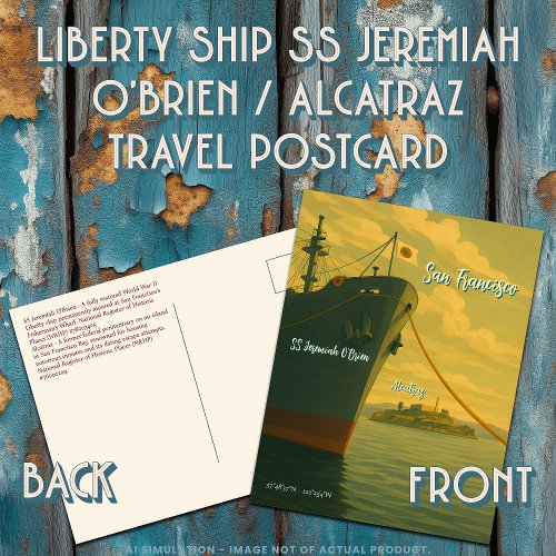 Liberty Ship SS Jeremiah O'Brien | Alcatraz Travel Postcard