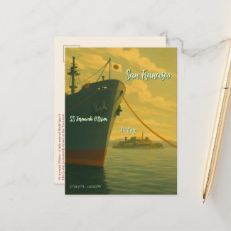 Liberty Ship SS Jeremiah O'Brien | Alcatraz Travel Postcard