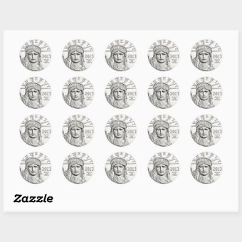 Liberty Silver Dollar Classic Round Sticker | Zazzle