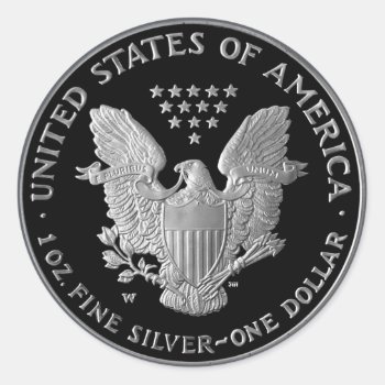 Liberty Silver Dollar Tail 2006  Classic Round Sticker by BarbeeAnne at Zazzle