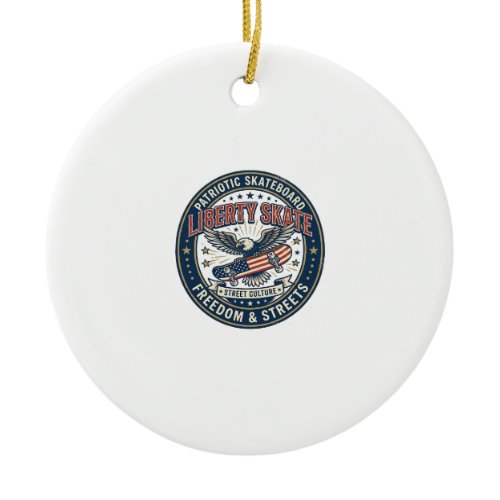 Liberty Skate Patriotic Patriotic Skateboard Vinta Ceramic Ornament