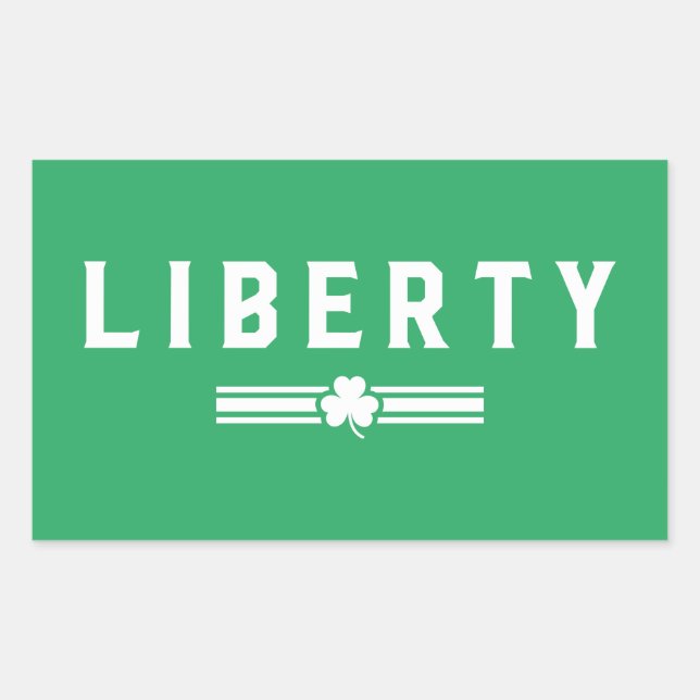 Liberty | St. Patrick's Day - Lucky Stripe Rectangular Sticker (Front)