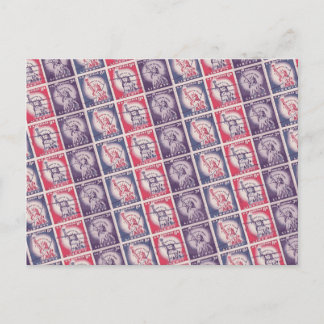 Liberty Stamps Collage Postcard