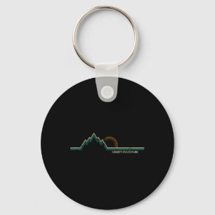 Liberty State Park New Jersey Mountain Retro Keychain