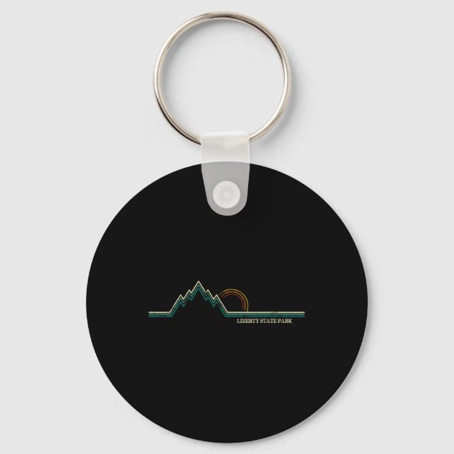 Liberty State Park New Jersey Mountain Retro  Keychain (Front)