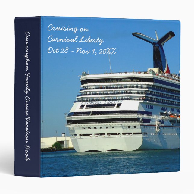 Liberty Stern Custom Cruise Memory Book 3 Ring Binder (Front/Spine)