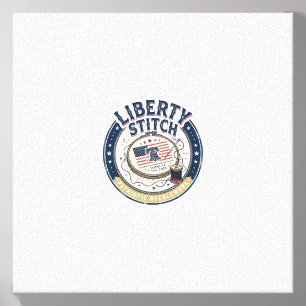 Liberty Stitch Patriotic Patriotic Embroidery Need Canvas Photo Tile