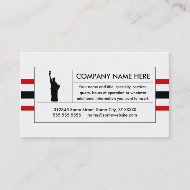 liberty stripes business card (Front)