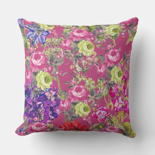 Liberty Style English Cottage Garden Throw Pillow