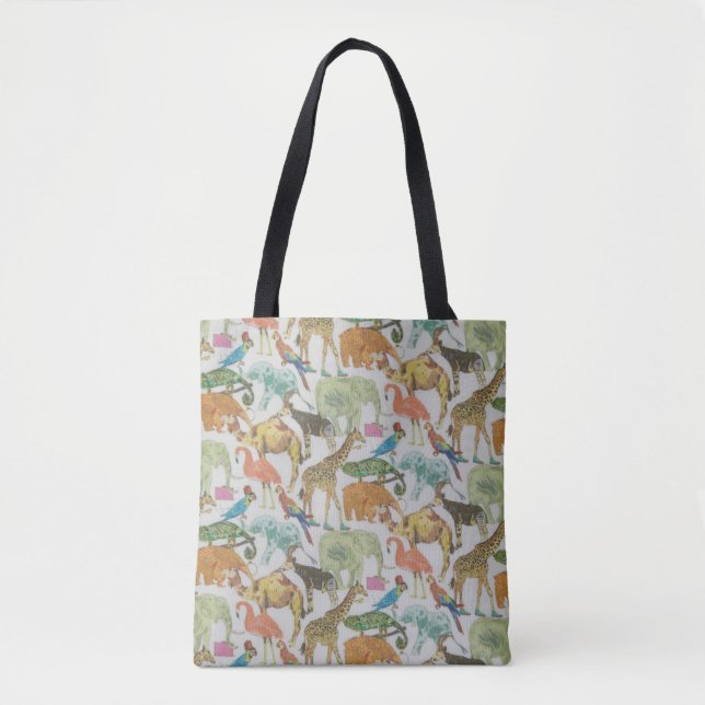 Liberty Tana Lawn Queue for the Zoo Tote Bag (Front)