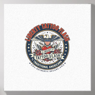 Liberty Tattoo Flash Patriotic Patriotic Tattoo Fl Canvas Photo Tile