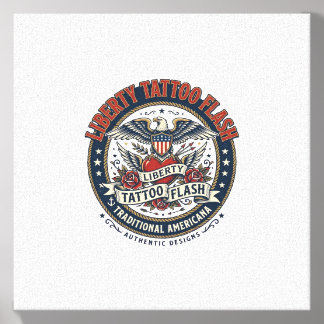 Liberty Tattoo Flash Patriotic Patriotic Tattoo Fl Canvas Photo Tile