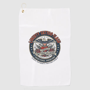 Liberty Tattoo Flash Patriotic Patriotic Tattoo Fl Golf Towel