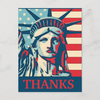 Liberty THANKS, edit text Postcard