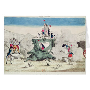 Liberty toppling the statue of the Greatest