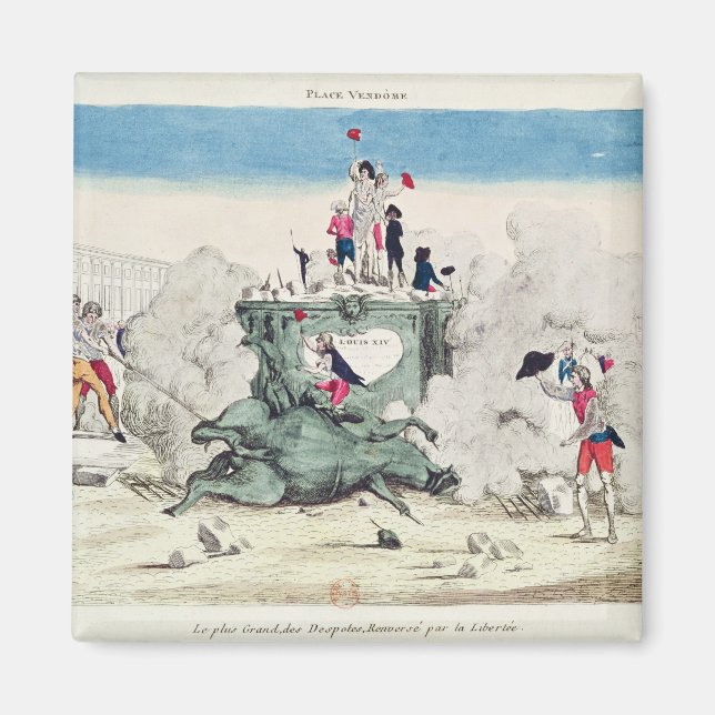 Liberty toppling the statue of the Greatest Magnet (Front)