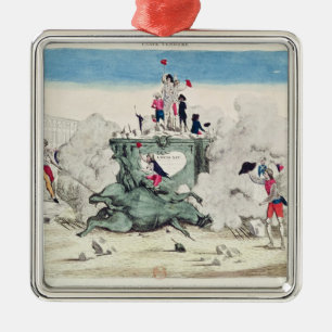 Liberty toppling the statue of the Greatest Metal Ornament