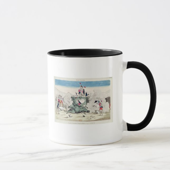 Liberty toppling the statue of the Greatest Mug (Right)