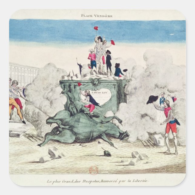 Liberty toppling the statue of the Greatest Square Sticker (Front)