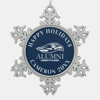 Liberty University Alumni Snowflake Pewter Christmas Ornament