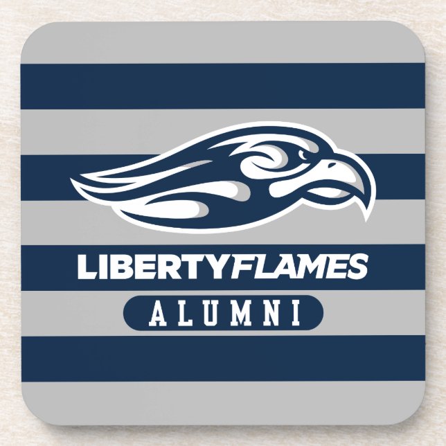 Liberty University Alumni Stripes Beverage Coaster (Front)