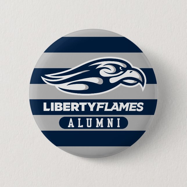 Liberty University Alumni Stripes Button (Front)