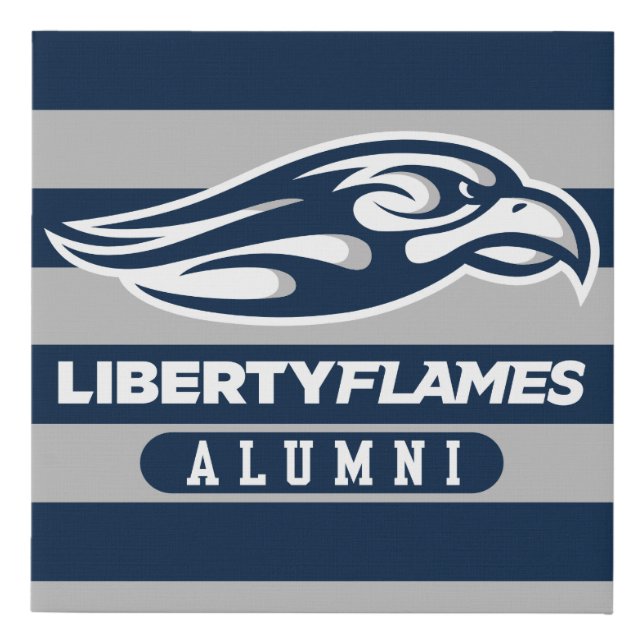 Liberty University Alumni Stripes Faux Canvas Print (Front)