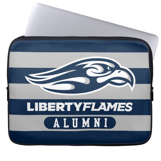 Liberty University Alumni Stripes Laptop Sleeve (Front)