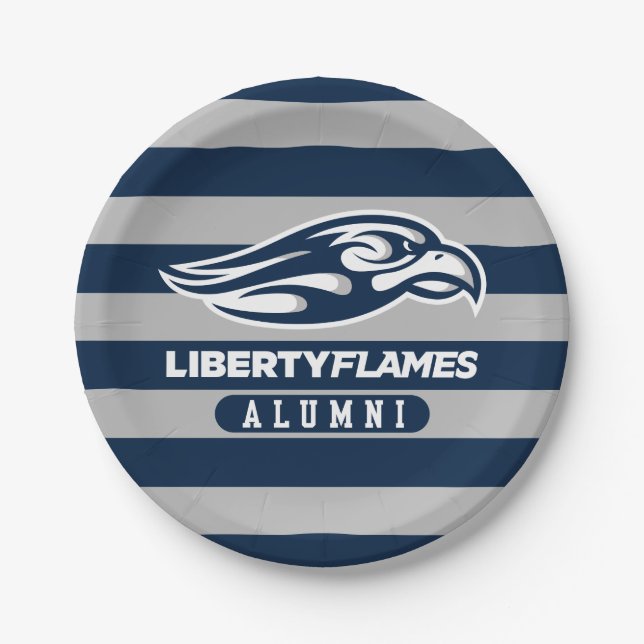 Liberty University Alumni Stripes Paper Plates (Front)