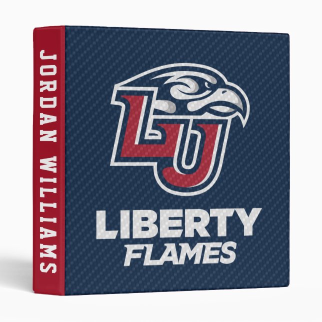 Liberty University Carbon Fiber Pattern 3 Ring Binder (Front/Spine)