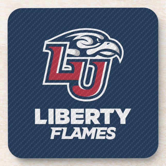 Liberty University Carbon Fiber Pattern Beverage Coaster (Front)