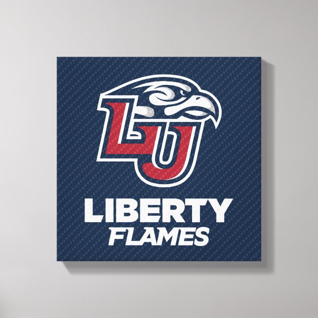 Liberty University Carbon Fiber Pattern Canvas Print (Front)