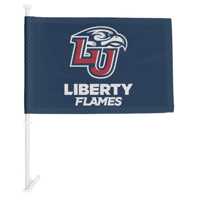 Liberty University Carbon Fiber Pattern Car Flag (Front)