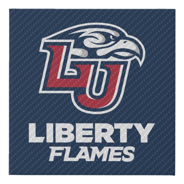 Liberty University Carbon Fiber Pattern Faux Canvas Print (Front)
