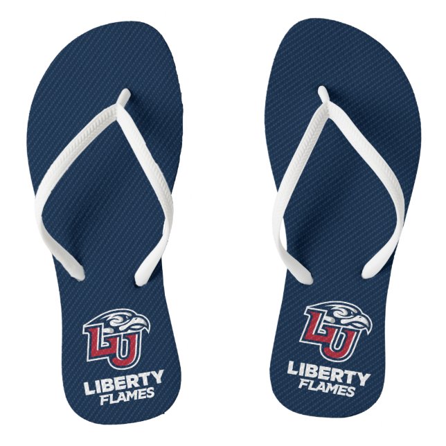Liberty University Carbon Fiber Pattern Flip Flops (Footbed)