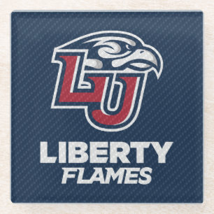 Liberty University Carbon Fiber Pattern Glass Coaster