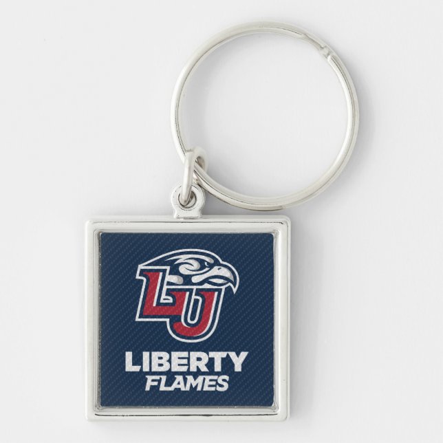 Liberty University Carbon Fiber Pattern Keychain (Front)