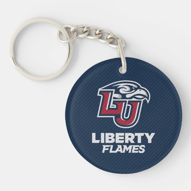 Liberty University Carbon Fiber Pattern Keychain (Front)