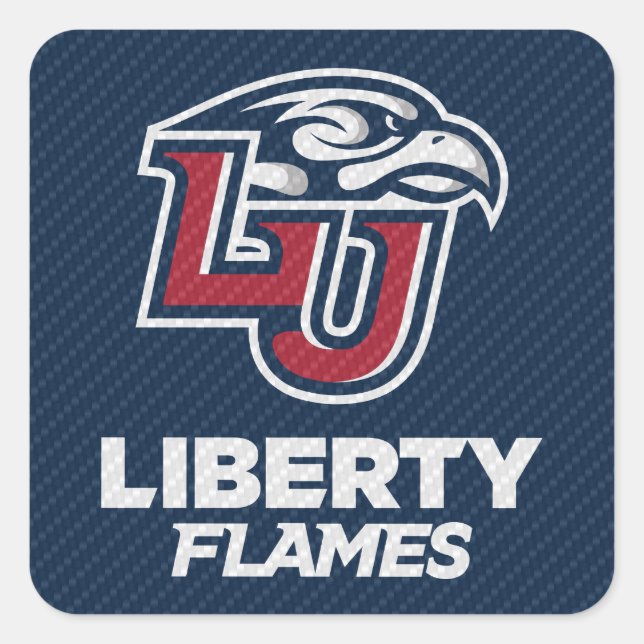 Liberty University Carbon Fiber Pattern Square Sticker (Front)