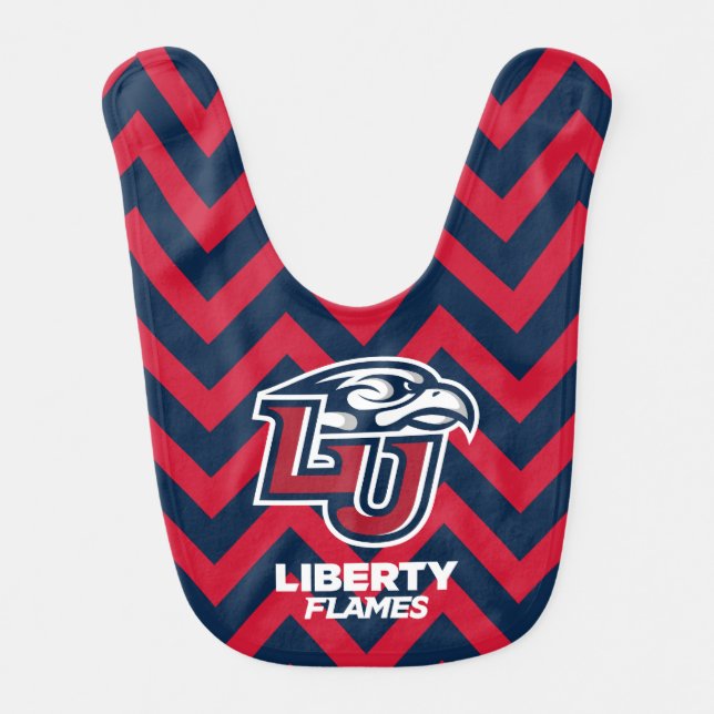 Liberty University Chevron Pattern Baby Bib (Front)