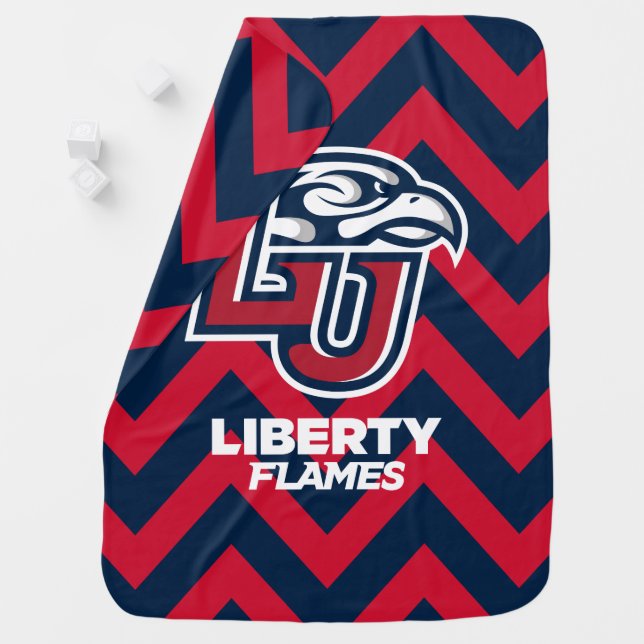 Liberty University Chevron Pattern Baby Blanket (In Situ)
