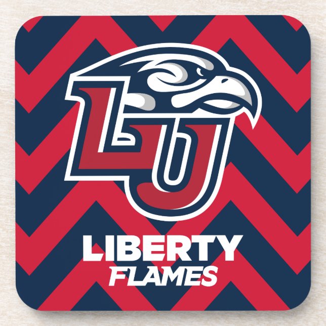 Liberty University Chevron Pattern Beverage Coaster (Front)
