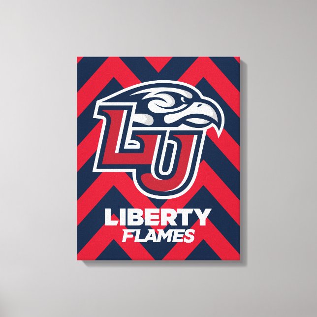 Liberty University Chevron Pattern Canvas Print (Front)